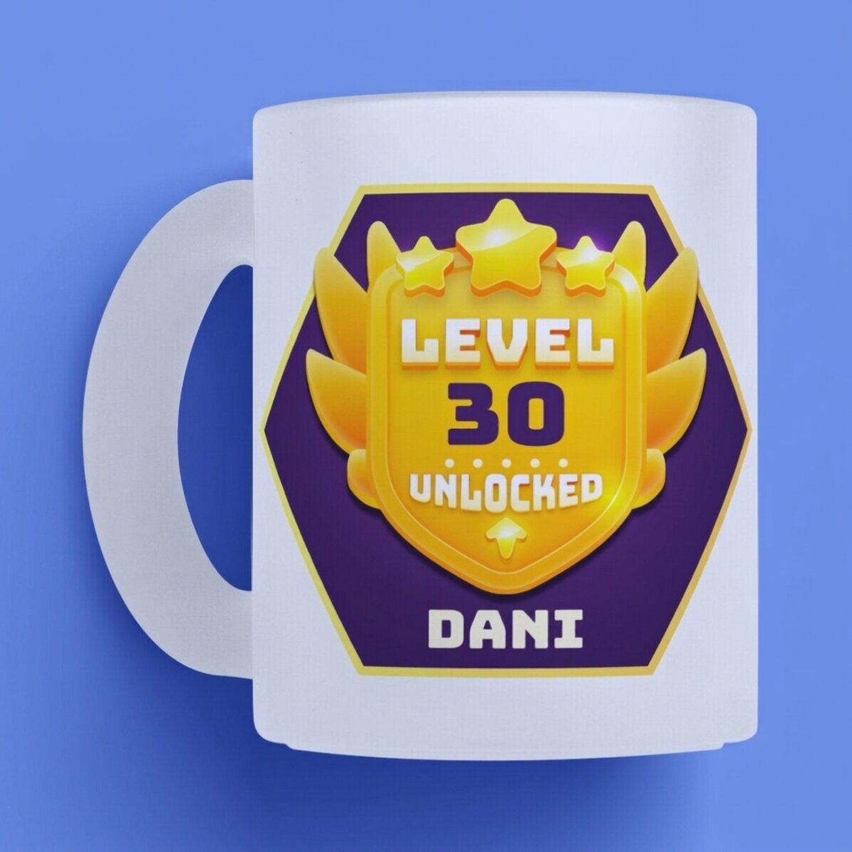 Personalised mug with birthday message - Level Unlocked