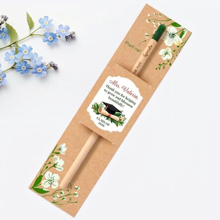 Personalised plantable pencil with a graduation message – Thank you