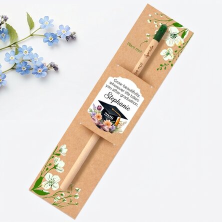Personalised plantable pencil with a graduation message