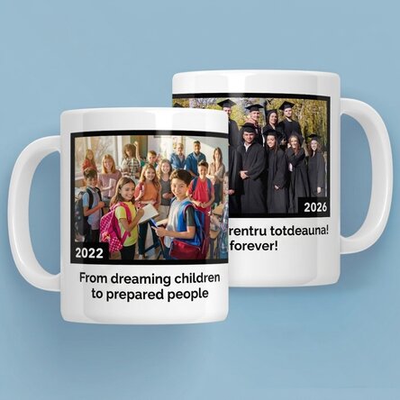 Personalised mug with 2 photos and text - Memories