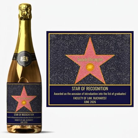Personalised sparkling wine with text – Star of Gratitude