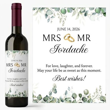 Personalised wine with a message – Mrs & Mr