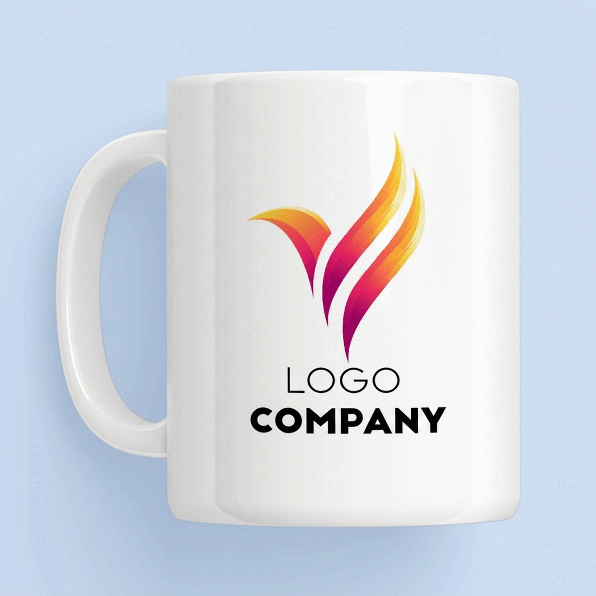 Personalised mug with logo and name