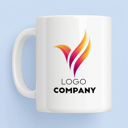 Personalised mug with logo and name