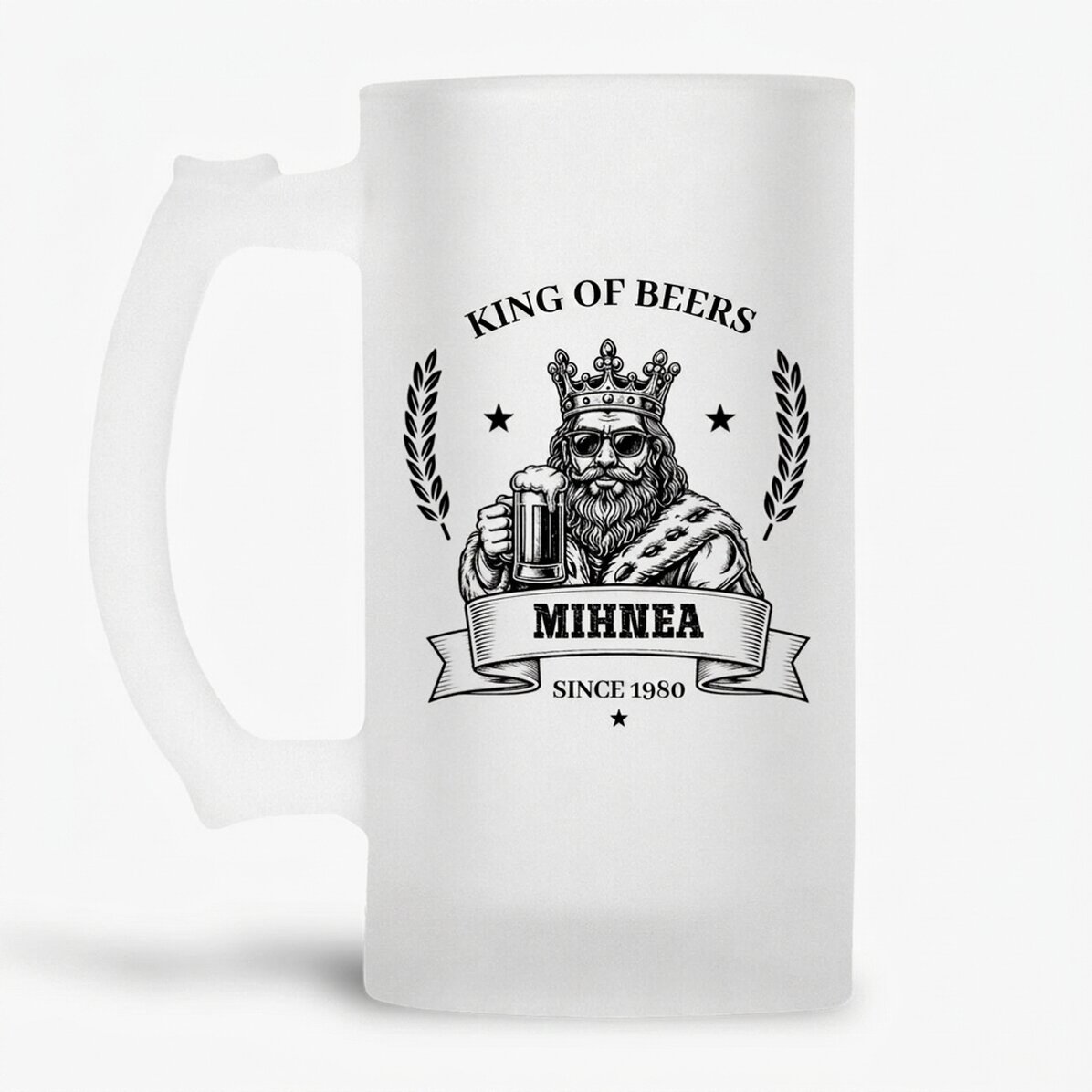 Personalised beer mug with text – The King of Beer
