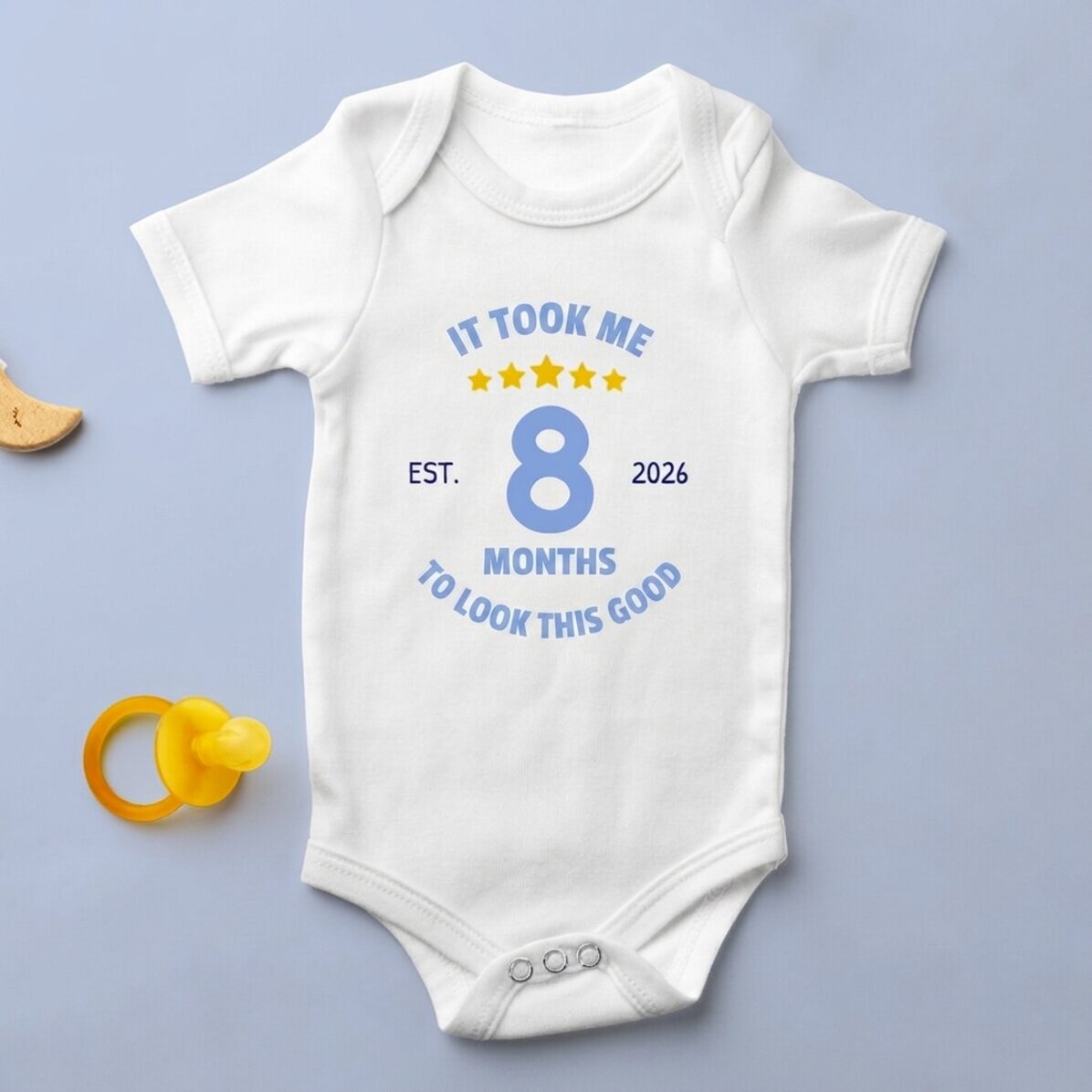 Personalised children’s bodysuit with text – ‘I look good for my age’