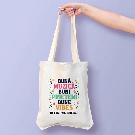 Personalised tote bag with text – Good Vibes Festival