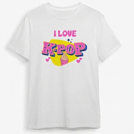 Personalised cotton T-shirt for children with text - K-pop