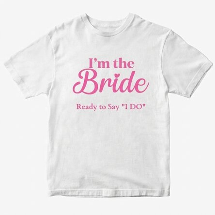 Personalised cotton T-shirt with text – The Bride’s Team