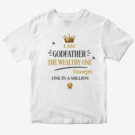 Personalised cotton T-shirt with text – The Rich Man’s Nose
