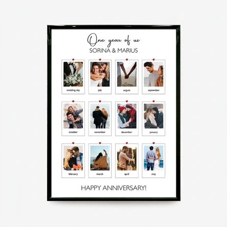 Personalised canvas with 12 photos and a message - Our memories