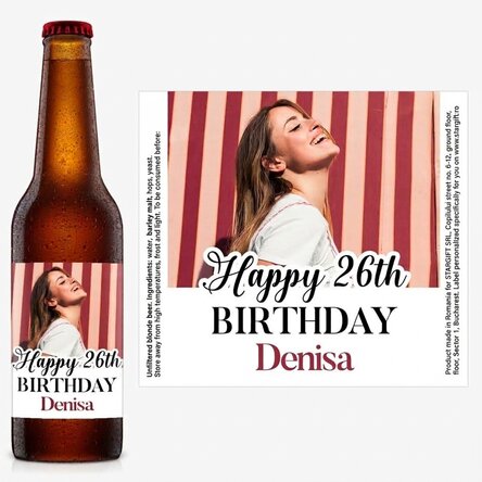 Personalised beer with a photo and message – Happy birthday