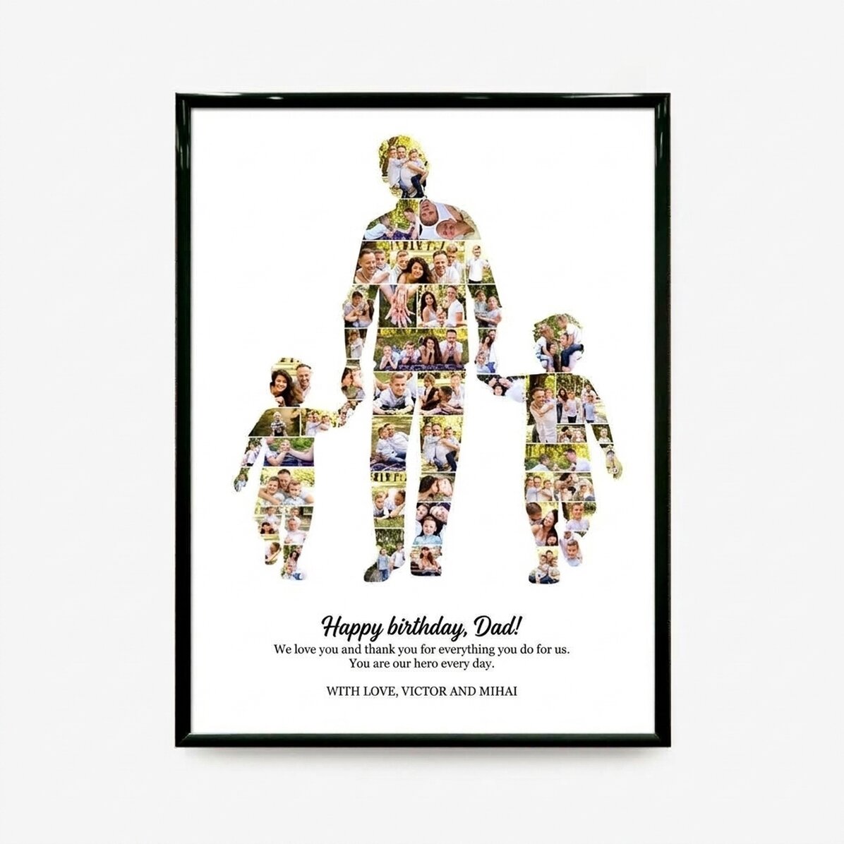 Personalised canvas print with text and 49 photos – Dad, 2 boys