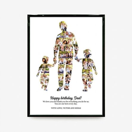 Personalised canvas print with text and 49 photos – Dad, 2 boys