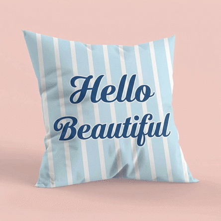 Personalised cushion with text