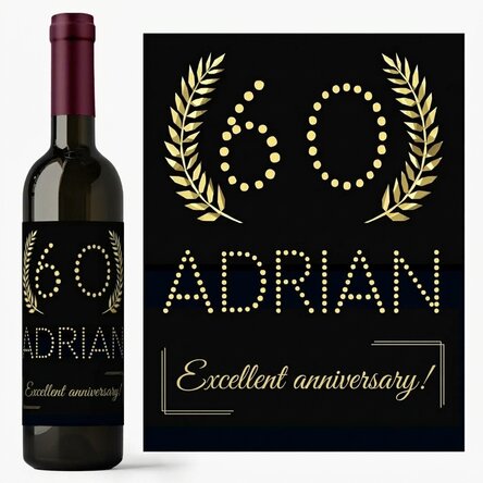 Personalised wine with text – Gold