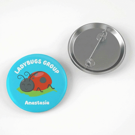 Personalised name badge for nursery school