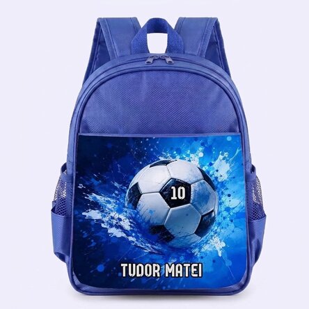 Personalised school bag with text – Football