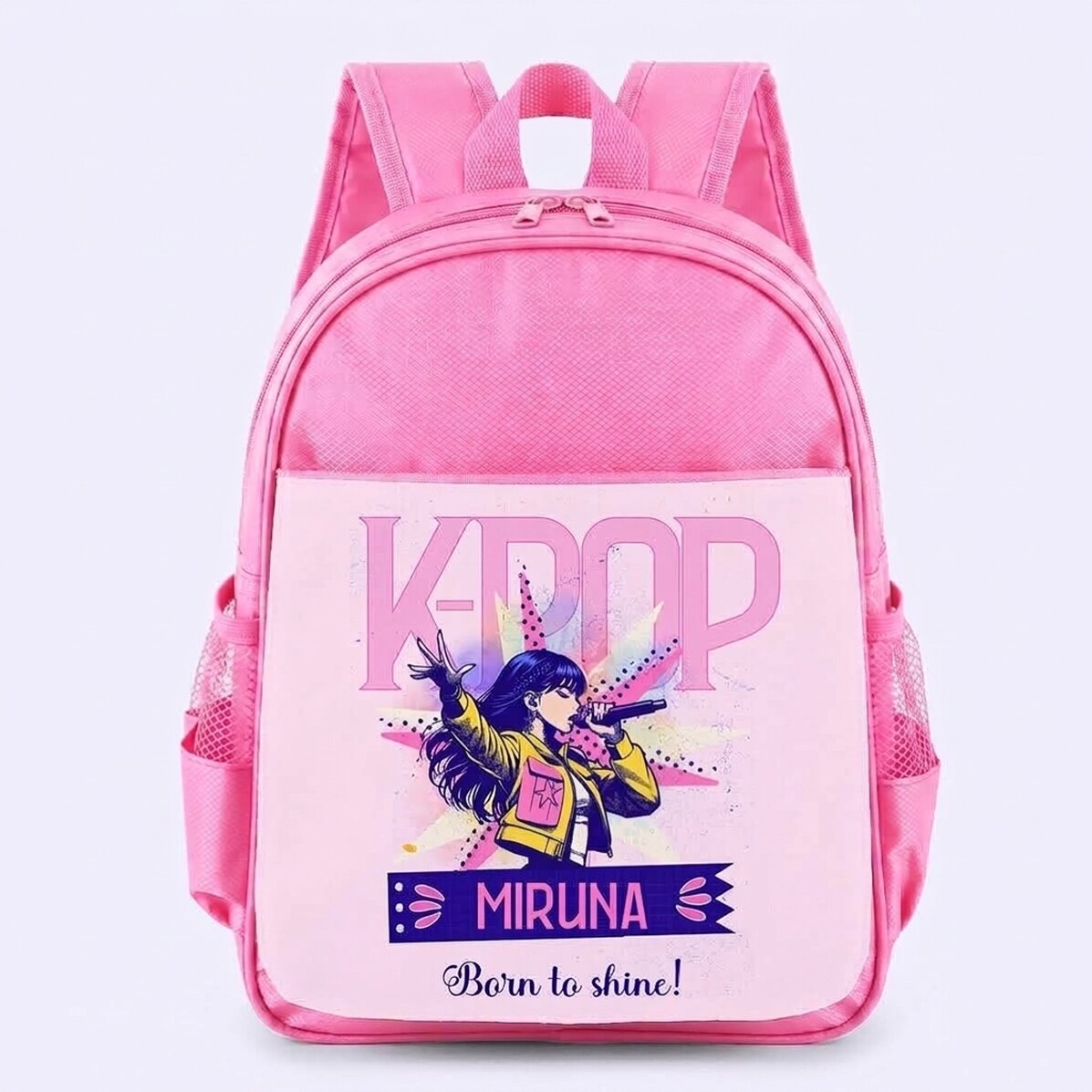 Personalised school bag with text – K-pop