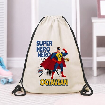 Personalised rucksack with text – Superhero