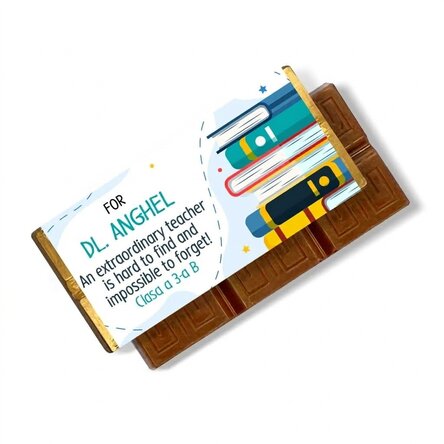 Personalised mini chocolate bar with a message for teachers