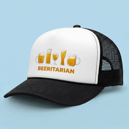 Personalised cap with a message – Beergetarian
