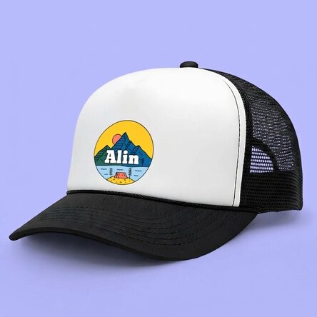 Personalised cap with name - Camping