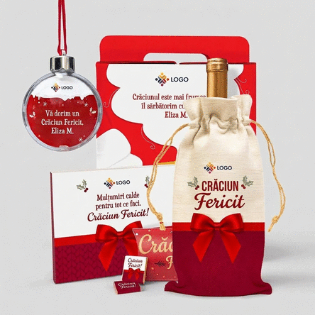 Gift box – ‘Most wonderful time’ featuring personalised Christmas products with your logo