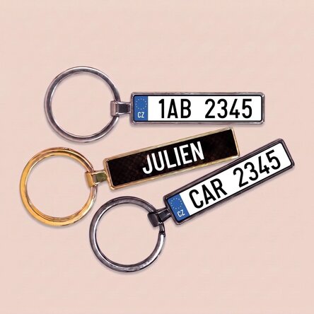 Personalised keyring with Czech car number plate