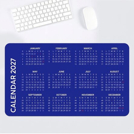 Customised XXL mouse mat with a calendar