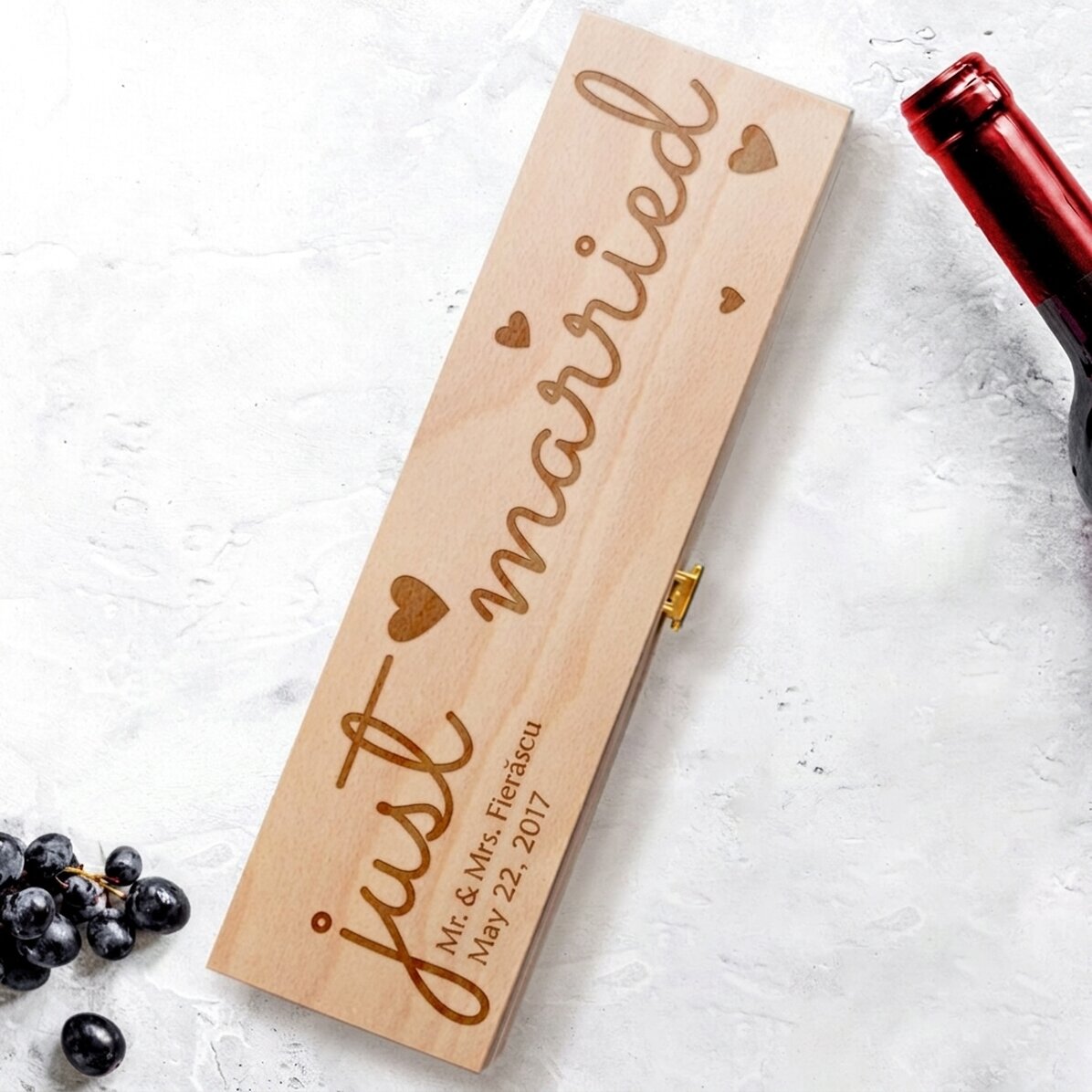 Personalised wine box - just married