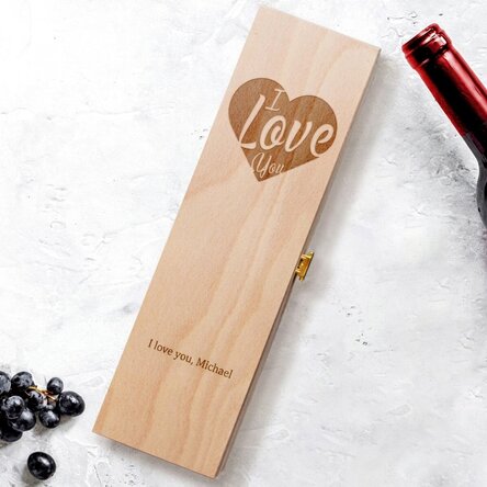 Personalised wine box - I Love You