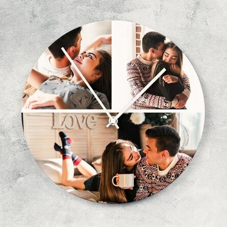 Personalised clock with 3 photos