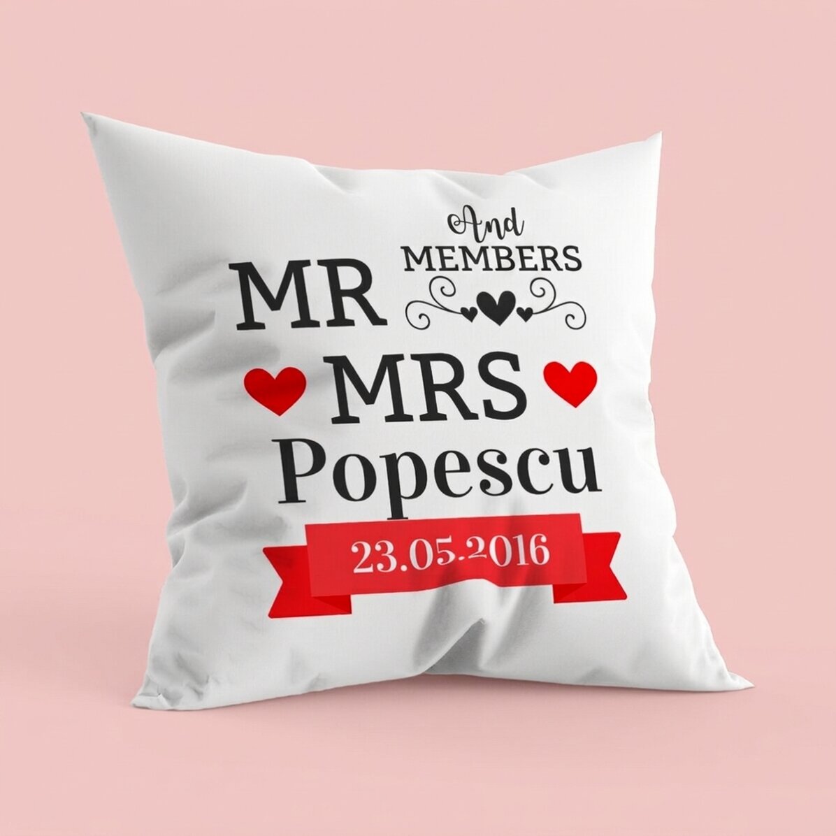 Personalised cushion for couples - Mr and Mrs