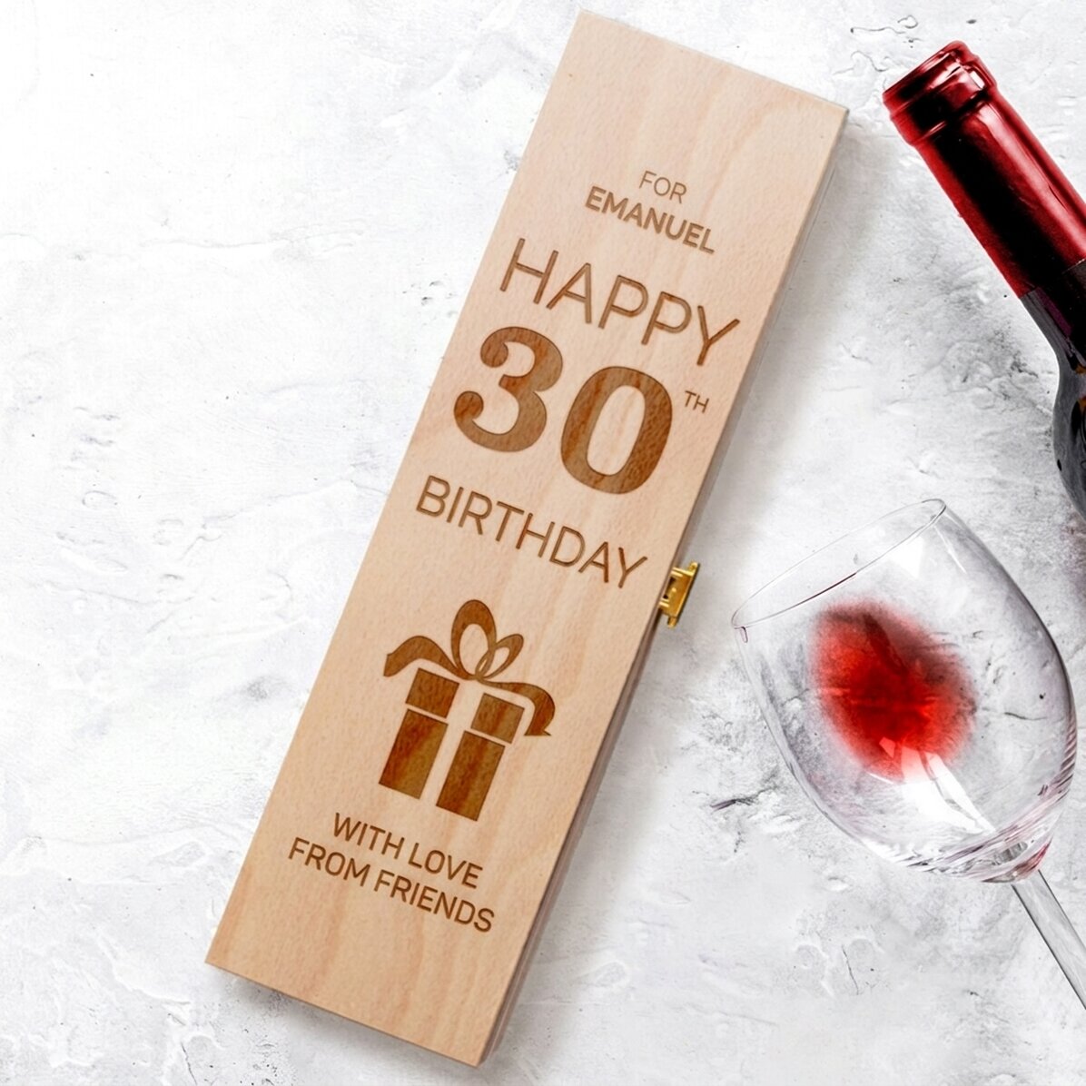 Personalised wine box - Happy Birthday Gift