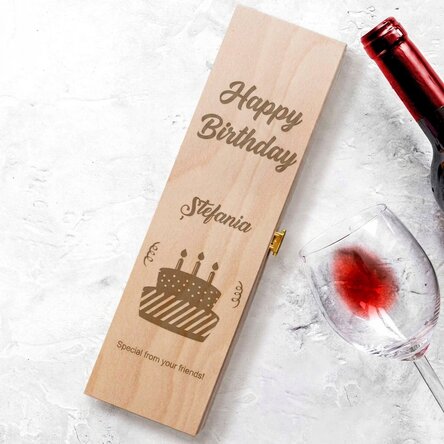 Personalised wine box - Birthday Cake