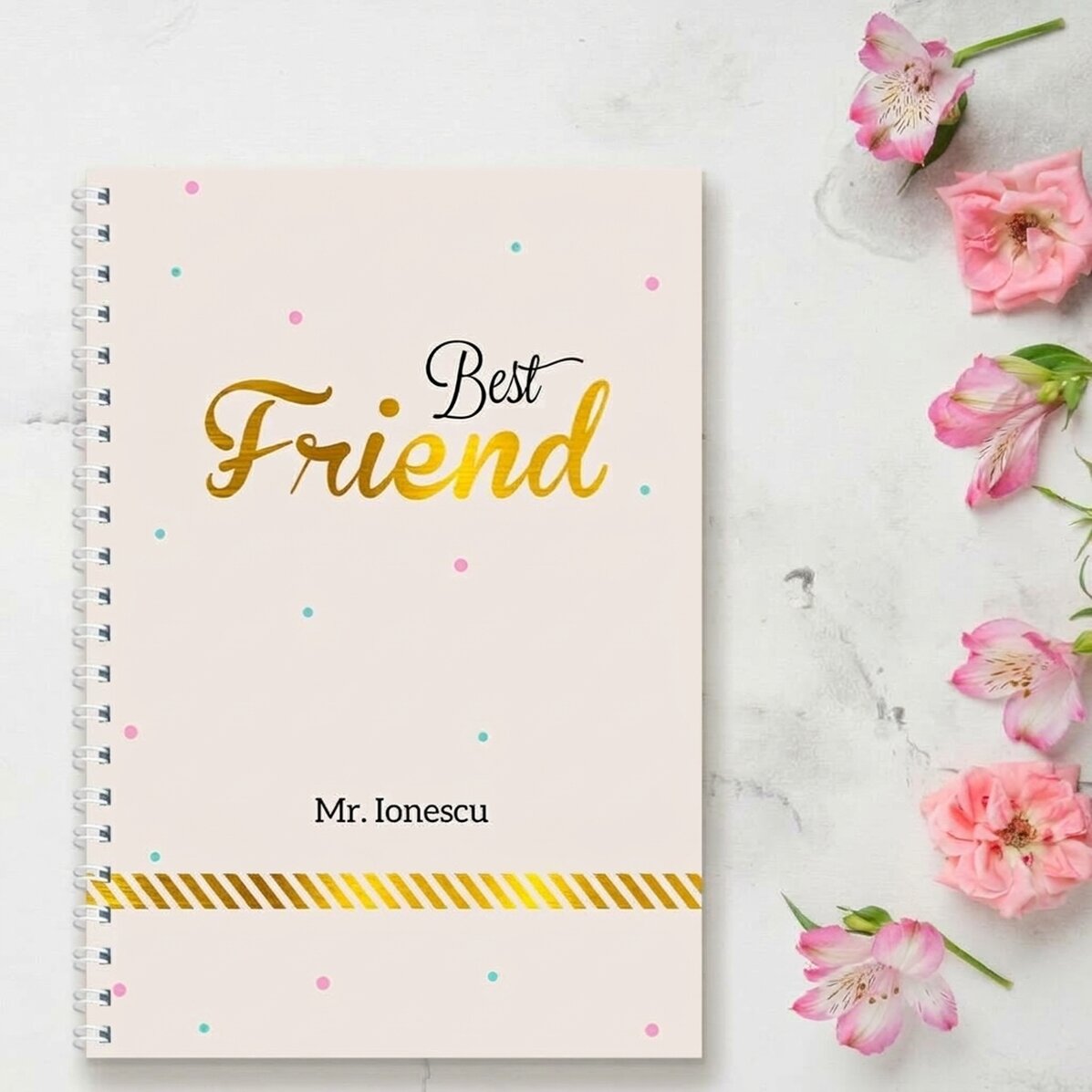 Personalised notebook - Best Friend, Gold