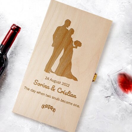 Personalised wine box for two bottles - Two souls