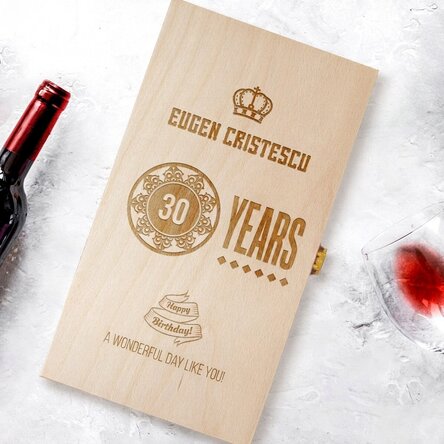 Personalised wine box for two bottles - Happy Birthday!