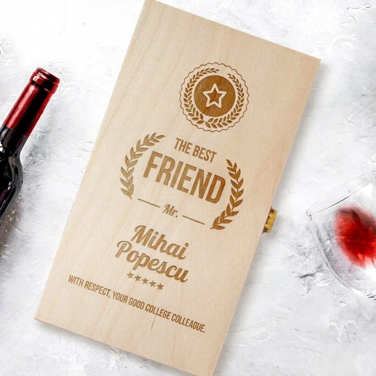 Personalised wine box for two bottles - The most