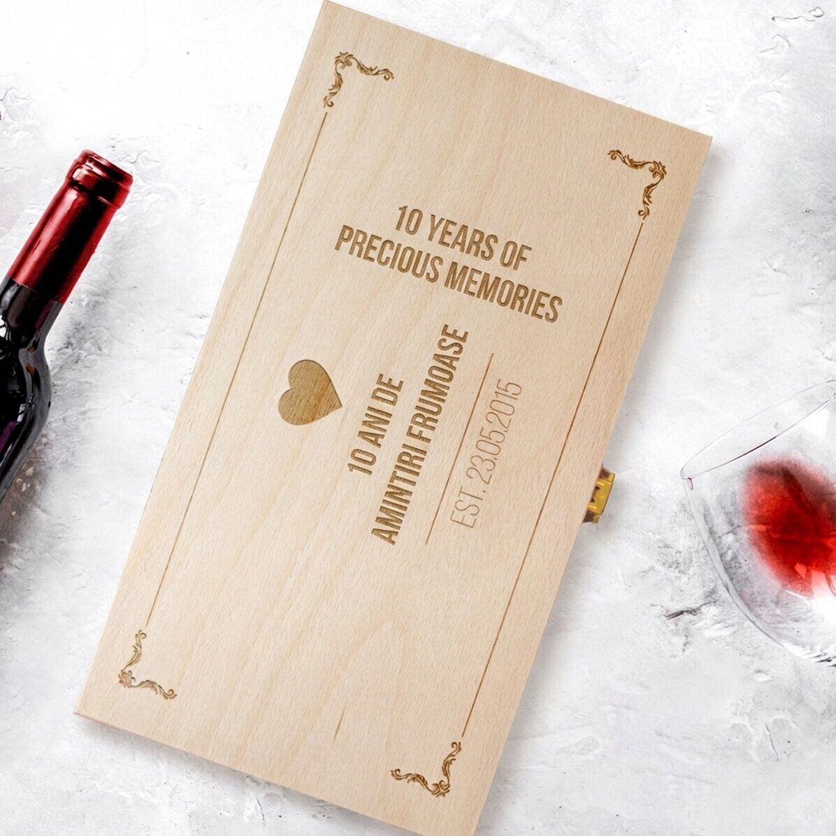 Personalised wine box for two bottles - Years Of Memories