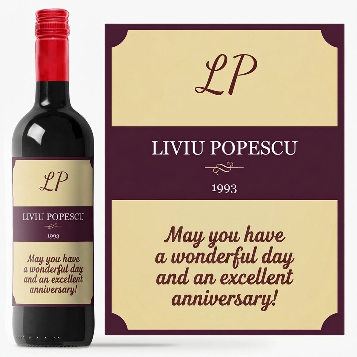 Personalised wine - Vintage Birthday