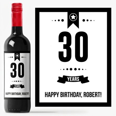 Personalised wine - Happy Birthday, white background