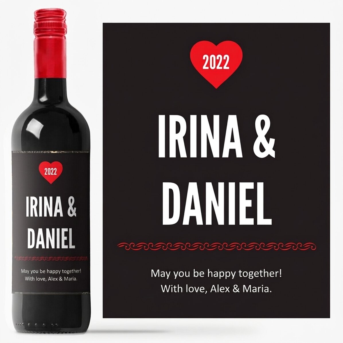 Personalised wine of love