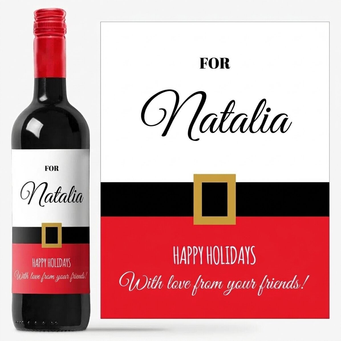Personalised wine - Happy Holidays