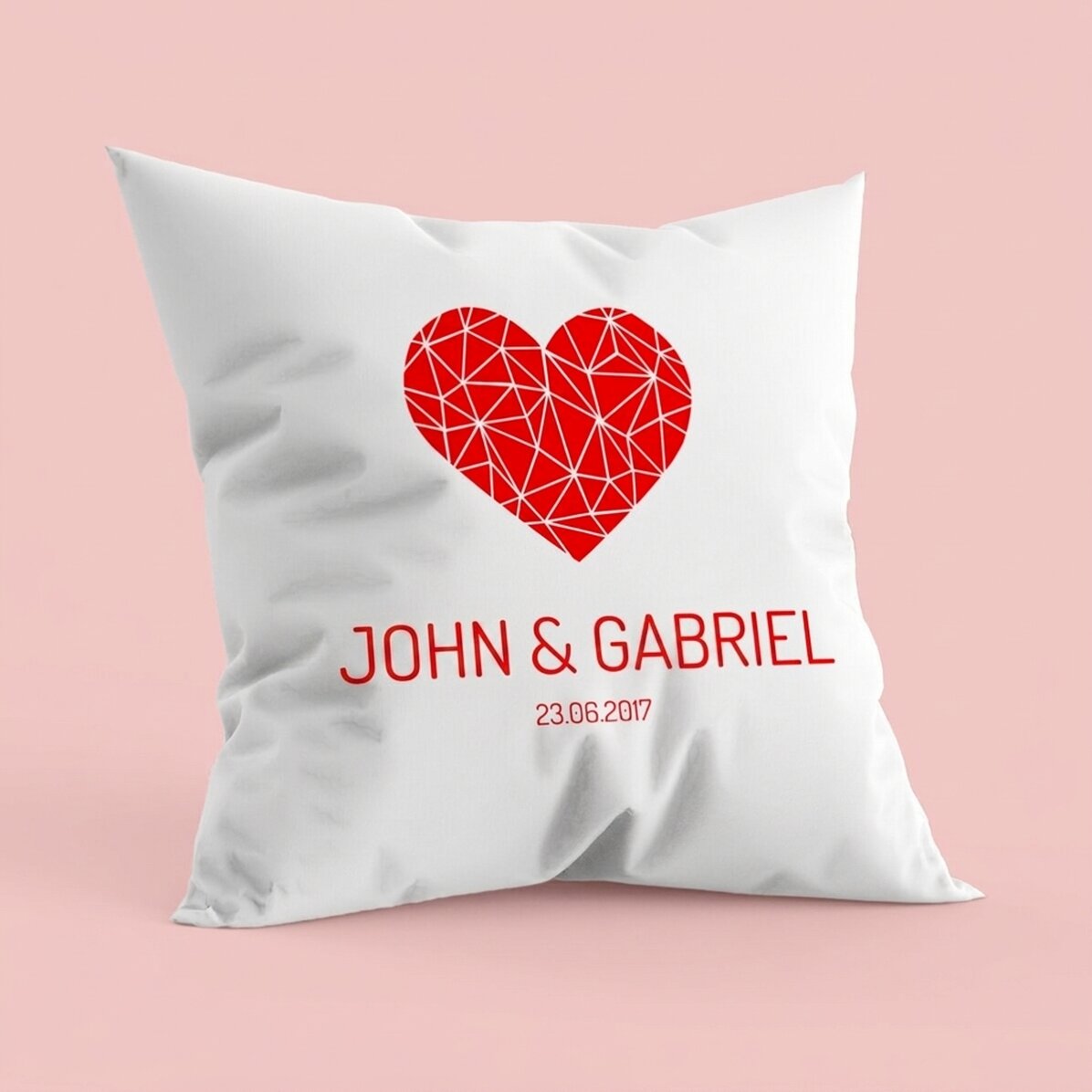 Personalised cushion - Geometric heart