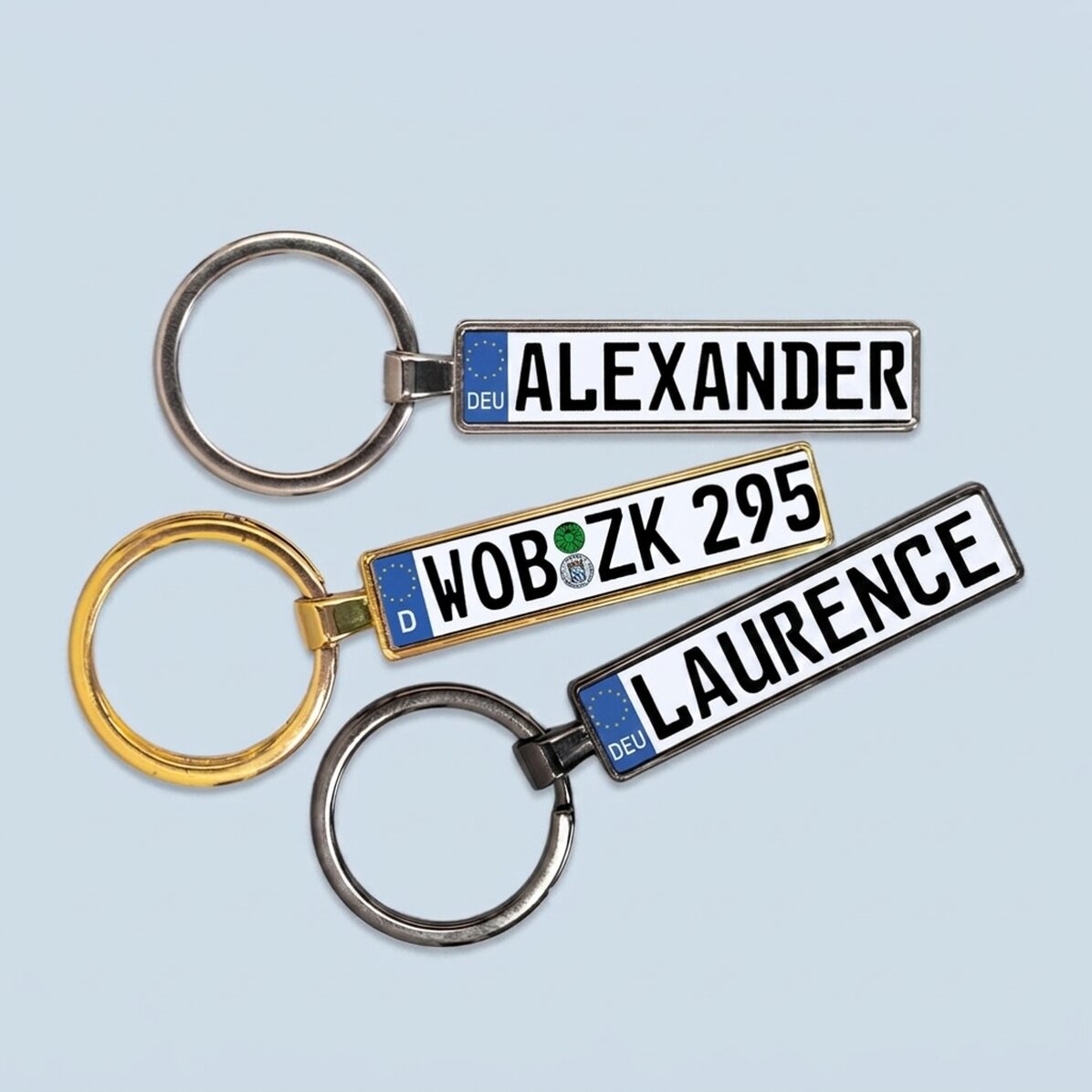 Personalised keyring with German car number plate
