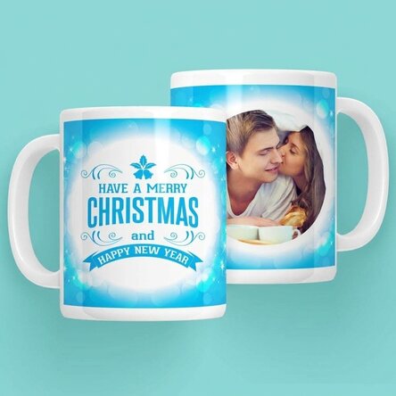 Personalised mug with a photo - Merry Christmas and a Happy New Year