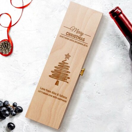 Personalised wine box - Star Christmas Tree