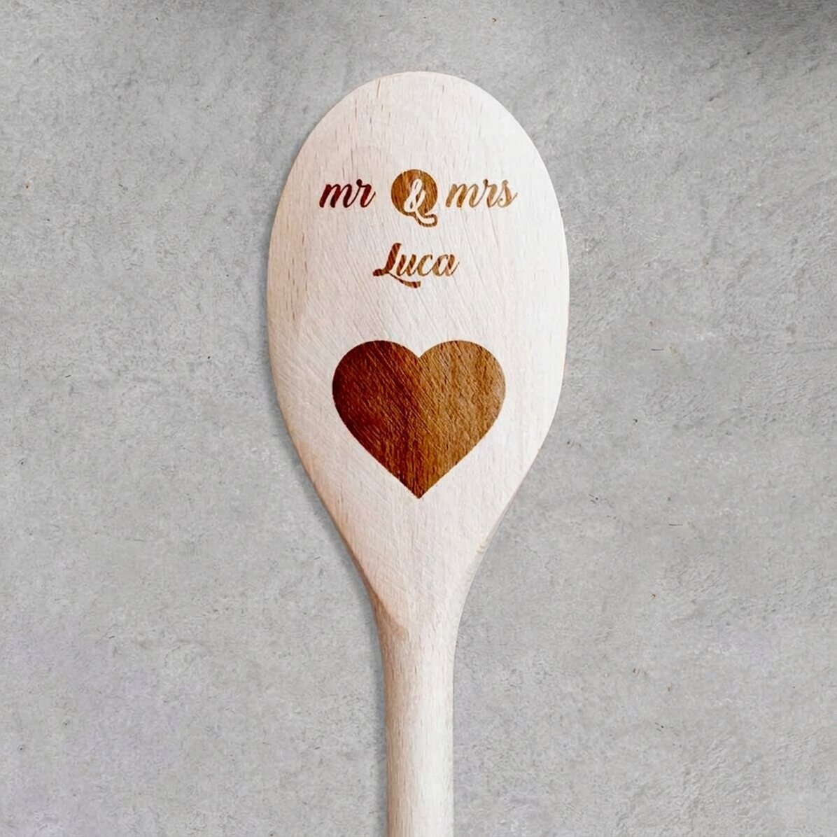 Personalised wooden spoon - Mr & Mrs